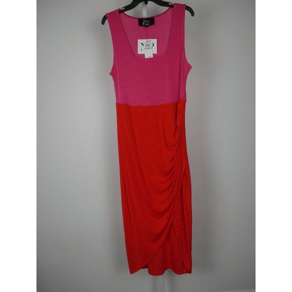 NINA PARKER Women's Colorblock Trendy Plus Size Bodycon Ruched Dress 1X - Picture 3 of 13